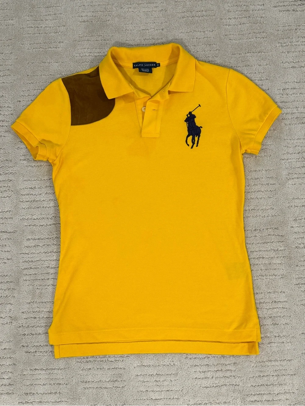 Ralph Lauren Polo Big Pony Suede Shoulder Patch Equestrian